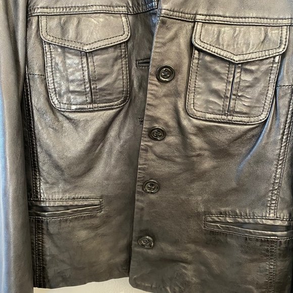 Zadig & Voltaire Liam Jacket XS Small - Black Button-up Leather Jacket Cropped - Picture 5 of 5